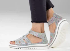 Waldläufer, bequeme Damen-Sandalen, Weite H, mit herausnehmbarem Fußbett