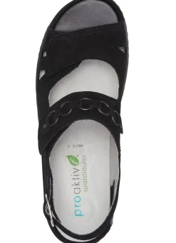 Waldläufer, bequeme Damen-Sandalen, Weite G, mit herausnehmbarem Fußbett