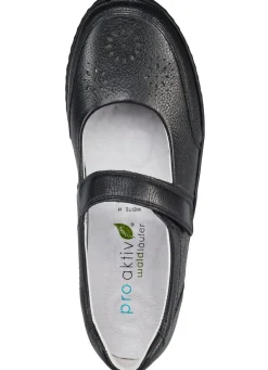 Waldläufer, bequeme Damen-Slipper, Weite H, mit herausnehmbarem Fußbett