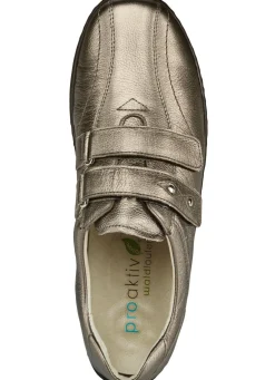 Waldläufer, bequeme Damen-Slipper, Weite H, mit herausnehmbarem Fußbett