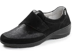 Waldläufer, bequeme Damen-Slipper, Weite K, mit herausnehmbarem Fußbett