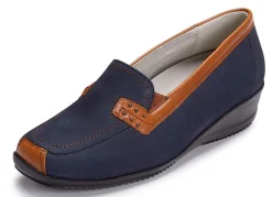 Waldläufer, bequeme Damen-Slipper, Weite H, mit herausnehmbarem Fußbett