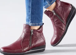 Waldläufer, bequeme Damen-Stiefeletten, Weite H, aus Hirschleder