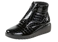 Waldläufer Bootie aus krokogeprägtem Lackleder