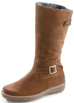 Waldläufer, gefütterte Damen-Stiefel, Winterschuhe, Weite H, mit Lammfell