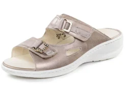 Waldläufer Pantolette mit Metallschmuck mit Glitzersteinchen