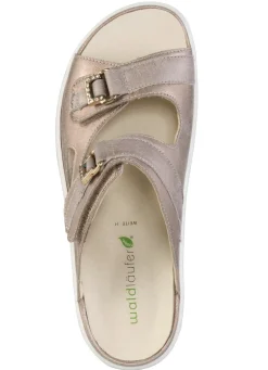 Waldläufer Pantolette mit Metallschmuck mit Glitzersteinchen