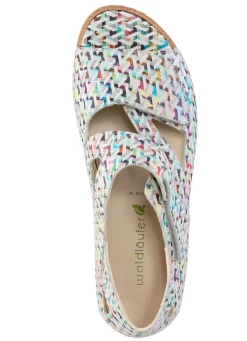 Waldläufer Sandale aus effektvoll bedrucktem Nubukleder