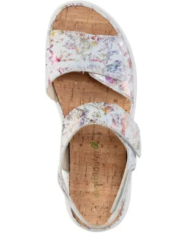 Waldläufer Sandale aus glänzend bedrucktem Nubukleder