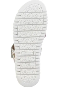 Waldläufer Sandale aus glänzend bedrucktem Nubukleder