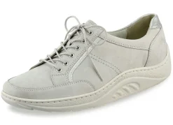 Waldläufer Schnürschuh mit edlen Metallicleder-Einsätzen