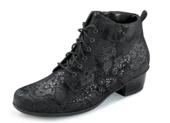 Waldläufer Schnür-Stiefelette mit floraler Prägung