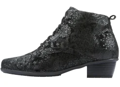 Waldläufer Schnür-Stiefelette mit floraler Prägung