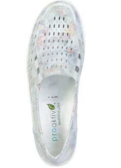 Waldläufer, sommerliche Damen-Slipper, Weite H, mit herausnehmbarem Fußbett