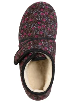 Warme Damen-Hausschuhe, Weite H, mit Klettverschluss