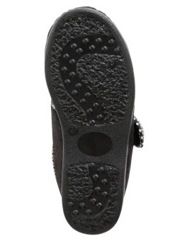 Warme Damen-Hausschuhe, Weite H, mit Klettverschluss