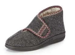 Warme Damen-Hausschuhe, Weite H, mit Klettverschluss