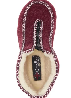 Warme Damen-Hausschuhe, Weite H, mit Reißverschluss