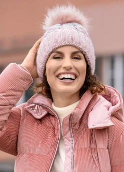 Warme Damen-Mütze, mit Umschlag