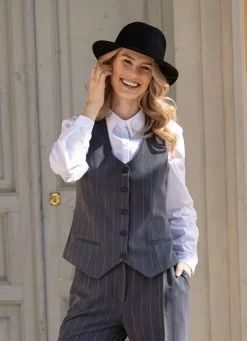 Weste mit Nadelstreifen