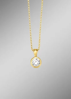 Zarte Eleganz: Anhänger mit synth. Zirkonia und Veneziakette