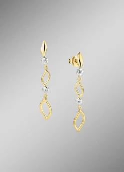 Zarte Eleganz in Bicolor: Ohrstecker mit synth. Zirkonia