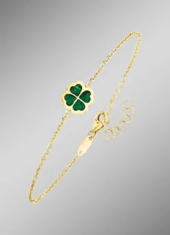 Zartes Glück – Armband mit Malachit-Kleeblatt