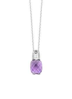 Zauberhafte Eleganz: Anhänger mit echt Amethyst und Ankerkette