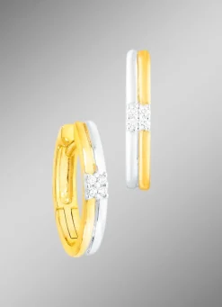 Zeitlose Creolen in Bicolor mit Brillanten