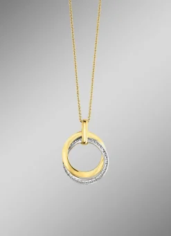 Zeitlose Eleganz: Anhänger mit synth. Zirkonia und Ankerkette