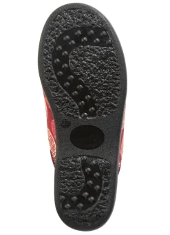 Zweierpack, gefütterte Damen-Hausschuhe, Weite H, mit Textildruck