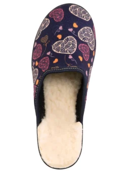 Zweierpack, gefütterte Damen-Hausschuhe, Weite H, mit Textildruck