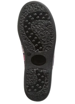 Zweierpack, gefütterte Damen-Hausschuhe, Weite H, mit Textildruck