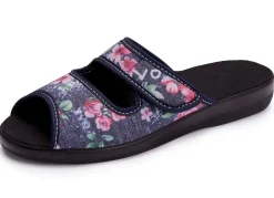 Zweierpack, klassische Damen-Hausschuhe, Weite H, mit Klettverschluss