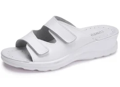 Zweierpack klassische Damen-Pantoletten, Weite H, mit Klettverschluss