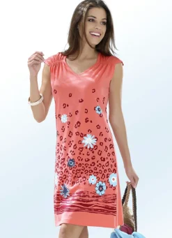 Zweierpack Kleider mit platziertem Druckdessin und überschnittenen Ärmeln