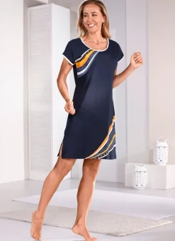 Zweierpack Nachthemden, kürzer geschnitten aus Baumwolle