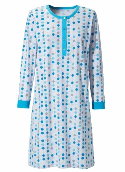 Zweierpack Nachthemden, Langarm mit Knopfleiste und Bündchen