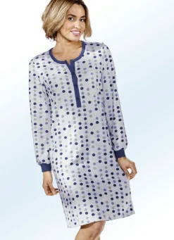 Zweierpack Nachthemden, Langarm mit Knopfleiste und Bündchen