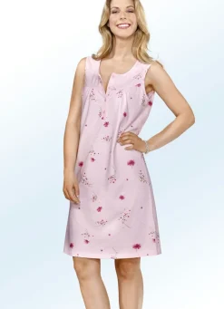 Zweierpack Nachthemden mit breiten Trägern und Knopfleiste