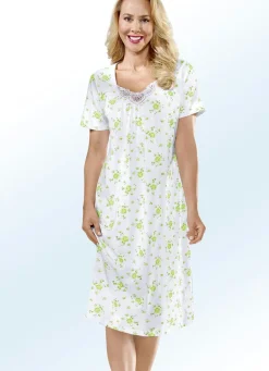 Zweierpack Nachthemden mit Rundhals und Alloverdessin