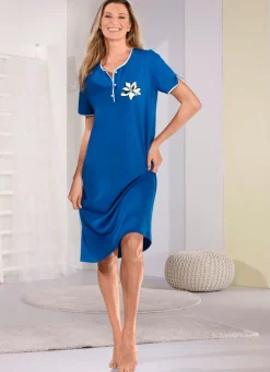 Zweierpack Nachthemden, wadenlang und mit Knopfleiste