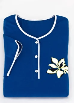 Zweierpack Nachthemden, wadenlang und mit Knopfleiste