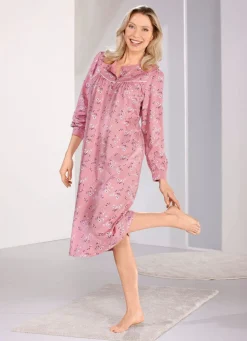 Zweierpack Nachthemden, wadenlang und mit Knopfleiste