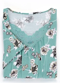 Zweierpack Nachthemden, wadenlang und mit Stickereispitze