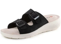 Zweierpack Pantoletten aus Nubuk- und Nappasynthetik