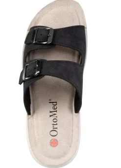 Zweierpack Pantoletten aus Nubuk- und Nappasynthetik