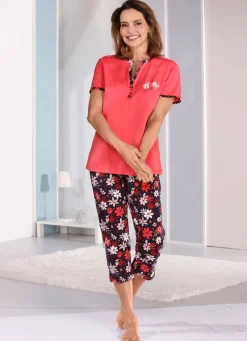 Zweierpack Schlafanzüge, Kurz- und Langarm mit Knopfleiste