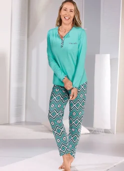 Zweierpack Schlafanzüge, Kurz- und Langarm mit Knopfleiste