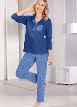 Zweierpack Schlafanzüge mit Knopfleiste und langen Ärmeln